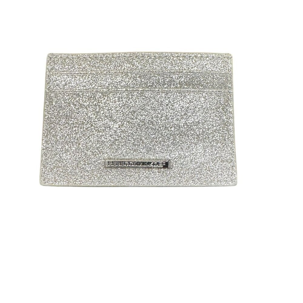Rebecca Minkoff Sparkling Silver Leather Card Holder Wallet